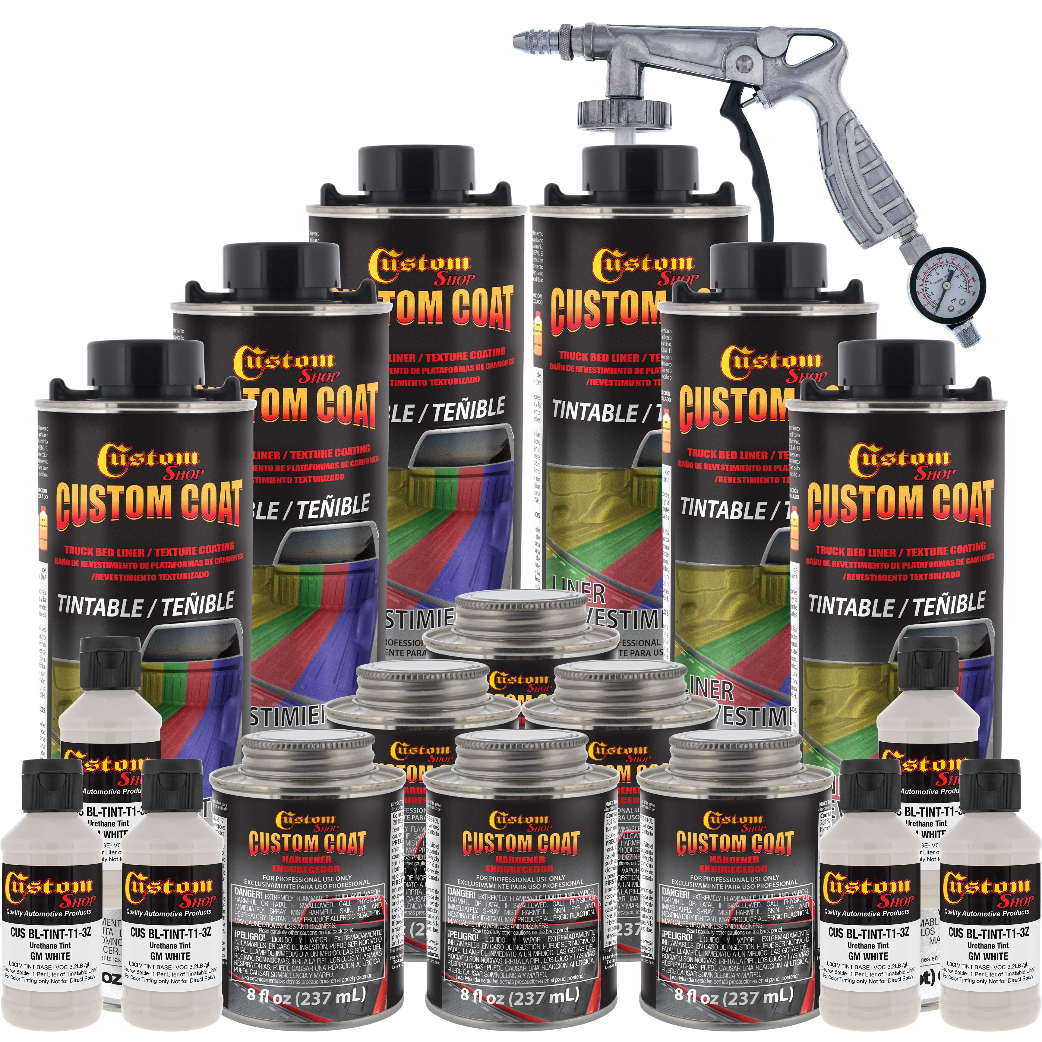 Custom Coat GM White 1.5 Gallon Urethane Spray-On Truck Bed Liner Kit