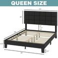 Lifezone Queen Size Panel Bed Frame with Adjustable Headboard, Fabric