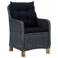 thumbnail image 4 of vidaXL 9 Piece Outdoor Dining Set with Cushions Poly Rattan Dark Grey, 4 of 12