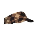 thumbnail image 3 of This Unisex Sunshade Open-Top Hat Features An Open-Top Design That Is Not Stuffy And Has A Curved Eave Argyle Plaid Brown_4, 3 of 8