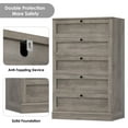 thumbnail image 2 of Homfa 5 Drawer Bedroom Dresser, Modern Farmhouse Vertical Gray Dresser Drawers Wood Organizer for Living Room Entryway Small Spaces, 2 of 7