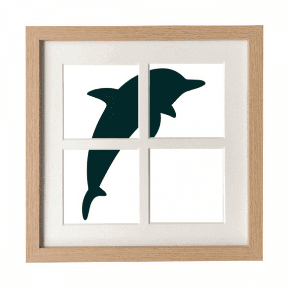 Blue Ocean Streamline Cute Dolphin Frame Wall Tabletop Display 4 Openings Picture