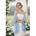 thumbnail image 4 of Pashmina Shawls Scarf for Women Large Silky Wraps for Evening Dress Bridesmaid Wedding Winter BabyBlue, 4 of 7