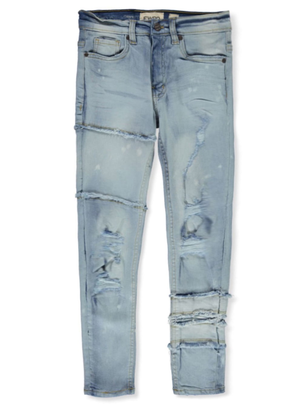 FWRD Boys' Paint Drip Jeans ice blue, 18 (Big Boys)