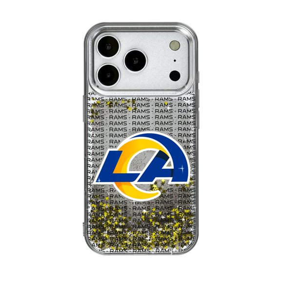 Los Angeles Rams iPhone Text Backdrop Design Glitter Case