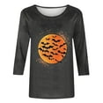 thumbnail image 5 of Kilaqueen Plus Size Women 3/4 Length Sleeve Tunic Tops Halloween Funny Cute Graphic Crew Neck Loose Fit Tees Blouses, 5 of 5