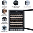 thumbnail image 2 of Garvee Wine Cooler Refrigerator, Freestanding with French Glass Door, for 46 Bottles, Black, 2 of 8
