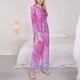 thumbnail image 3 of Balery Fun Rainbow Pink Conjunto de Pijama con Estampado para Mujer, Conjunto de Dos Piezas con Manga Larga, Ropa de Dormir Suave con Bolsillos, Pijamas Cómodos-Large, 3 of 7
