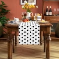 thumbnail image 6 of Black and White Polka Dot Table Runner Wedding Birthday Party Decoration Baby Shower Dining Room Home Kitchen Table Decor (White, 13.8" x 71"), 6 of 6