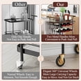 thumbnail image 3 of Carrito de Servicio de Bar para el Hogar, Carrito de Vino de 3 Niveles, Carrito de Almacenamiento con Ruedas, Carrito de Metal con Ruedas para Comedor, Cocina, 3 of 4