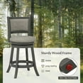 thumbnail image 6 of Gymax Swivel Bar Stools Set of 2 w/ Soft-padded Back & Seat Sturdy Wooden Frame, 6 of 9
