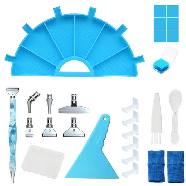 Aursykel DIY Kit with Drill Pen Rhinestone Storage Tray Bead Classification Stitch Art Tool for Embroidery Includes Hand Embroidery Accessories Easy Installation