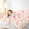 thumbnail image 3 of Manfei Kawaii Pet Twin Comforter Sets, Spring Cherry Blossoms Bedding Set, Pink, Pink Reversible, 2pcs, 1 Comforter and 1 Pillowcase, 3 of 7