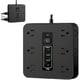 thumbnail image 1 of 16-in-1 Power Strip with Switch & Surge Protection, 16 in 1 Surge Protector, Flat Plug Power Strip Surges Protector, 16 Ac Outlets, 3 USB & 2 Type-C Ports, Time Display for Home,Office (#b-Black), 1 of 7