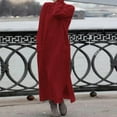thumbnail image 2 of Whlbf Women's Plus Size Dresses Round Neck Winter Warm Color Long Sleeve Pocket Long Dress, 2 of 6
