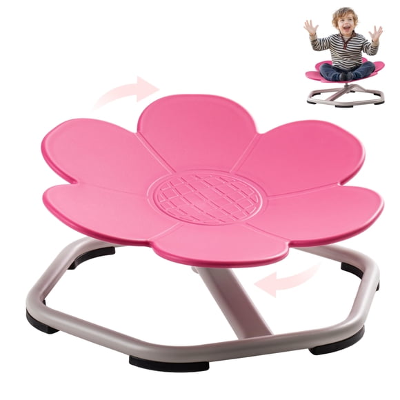 ROBUD Silla giratoria sensorial para niños, silla giratoria para niños con autismo con diseño antideslizante, entrenamiento de coordinación corporal, silla oscilante con forma de flor, sin ensamblaje,
