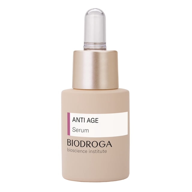 Biodroga Anti Age Serum (0.5 oz) Apriete Suavizante Anti Arrugas Levantamiento - con Complejo de Levantamiento Instantáneo y Q10 - SIN Fragancia Colorantes Siliconas Aceite Mineral Parabenos Gluten La