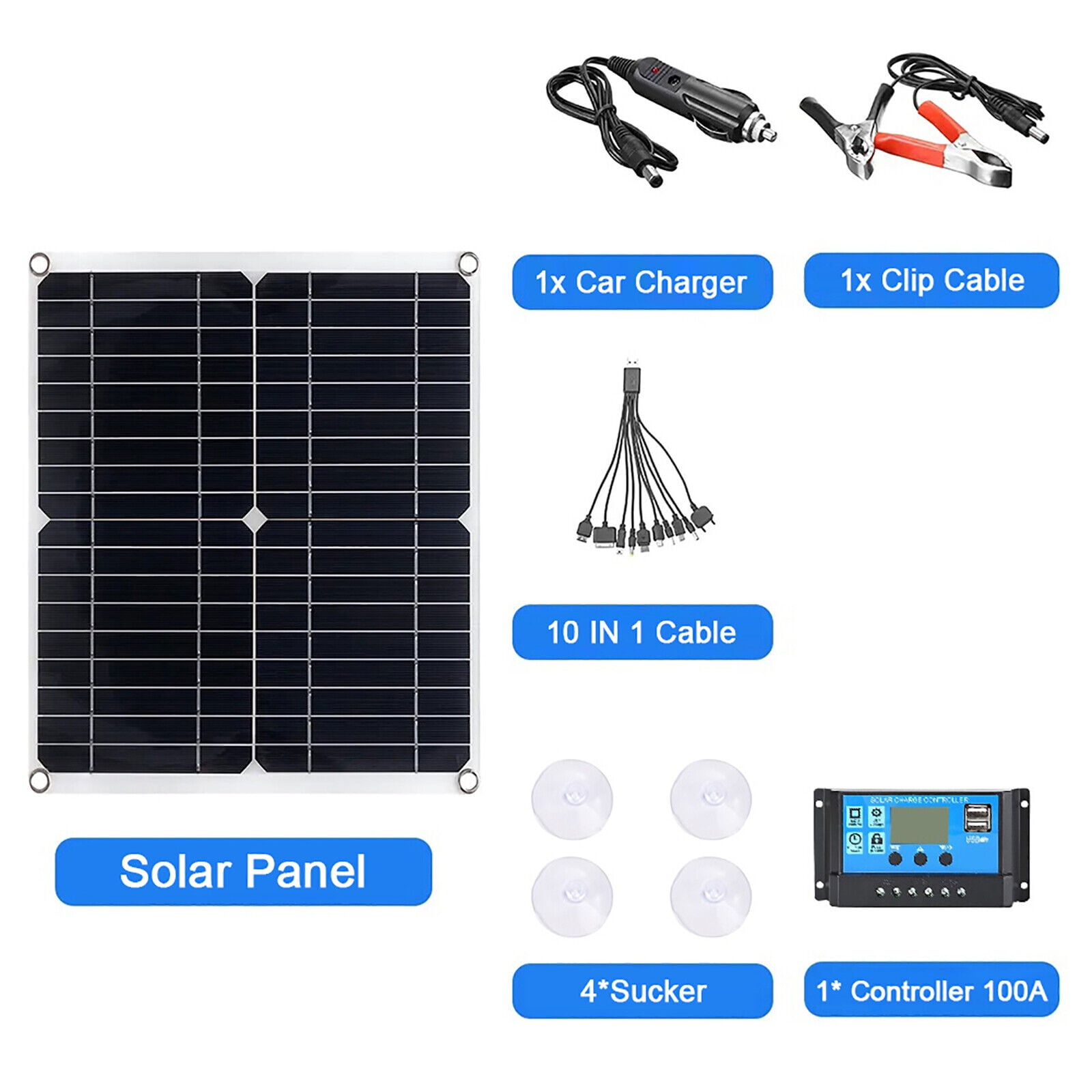 Lohoms 200W Solar Panel Kit with 100A Controller, 12V Battery Charger Maintainer w/ 100A Controller For Car Caravan Boat Marine Outdoor
