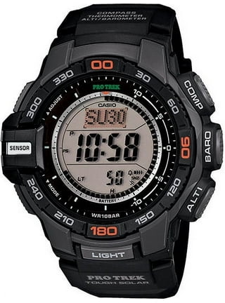 Casio Men's Pro Trek Solar Powered Triple Sensor Watch, Black Silicone  Strap - Walmart.com