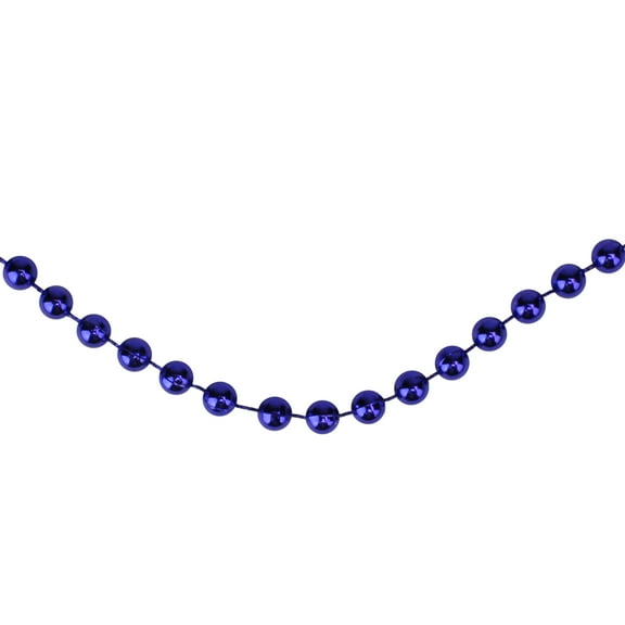 15' x .25" Traditional Shiny Sapphire Blue Beaded Christmas Garland