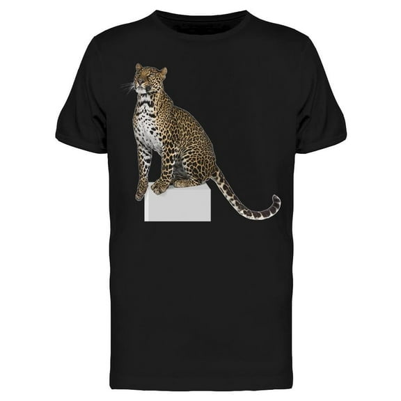 Leopard On Pedestal T-Shirt Men -Image by Shutterstock, Male 3X-Large