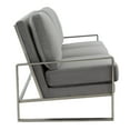 thumbnail image 5 of LeisureMod Accent Arm Chair Upholstered in Velvet with Brushed Silver Stainless Steel Frame and Removable Cushions Jefferson Collection in Light Grey, 5 of 7