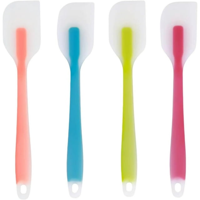 4 Espátulas Flexibles de Silicona - Espátulas de Silicona, Sin BPA, Resistente al Calor, Antiadherente, para Repostería, Cocinar, Hornear y Usar en la Cocina