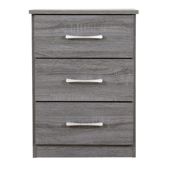 Glory Furniture Boston 3 Drawer Nightstand in Gray