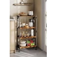 thumbnail image 2 of Large 4-Tier Collapsible Wooden Storage Shelf with Locking Wheels 100 lbs Capacity No Assembly Required Space-Saving Organizer for Kitchen Garage Workshop Home, 2 of 8