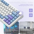 thumbnail image 6 of ATTACK SHARK X85 75% Mechanical Gaming Keyboard and Coiled Cable Set,Hot Swap,Wireless,Cherry Profile Side Print PBT Keycaps,Gasket,CNC Knob,RGB,NKRO White Jade Switch for Win/PC/MAC-White Purple, 6 of 11
