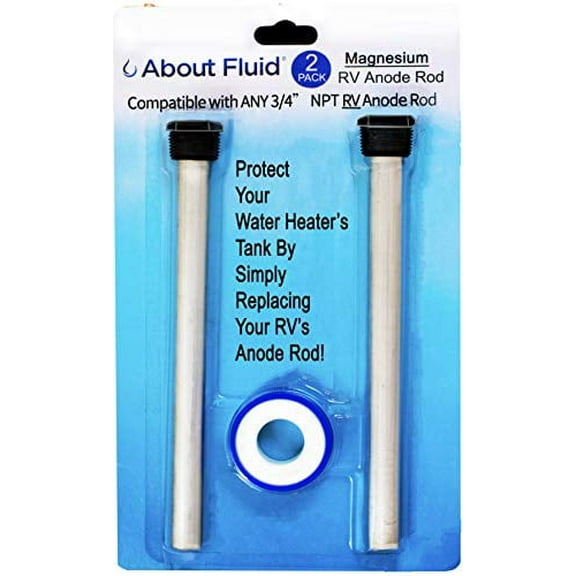 About Fluid Magnesium Replacement Anode Rods for Water Heaters (RV Style Magnesium Two Pack with Tape)