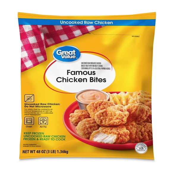 Great Value Famous Chicken Bites, 3 lb (Frozen)