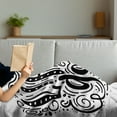 thumbnail image 3 of Saying Soft Flannel Fleece Throw Blanket, Hand Lettered Positive Life Message Advice with Doodle Art Swirly Elements, Cozy Plush for Indoor and Outdoor Use, 50" x 70", Black White, by Ambesonne, 3 of 5