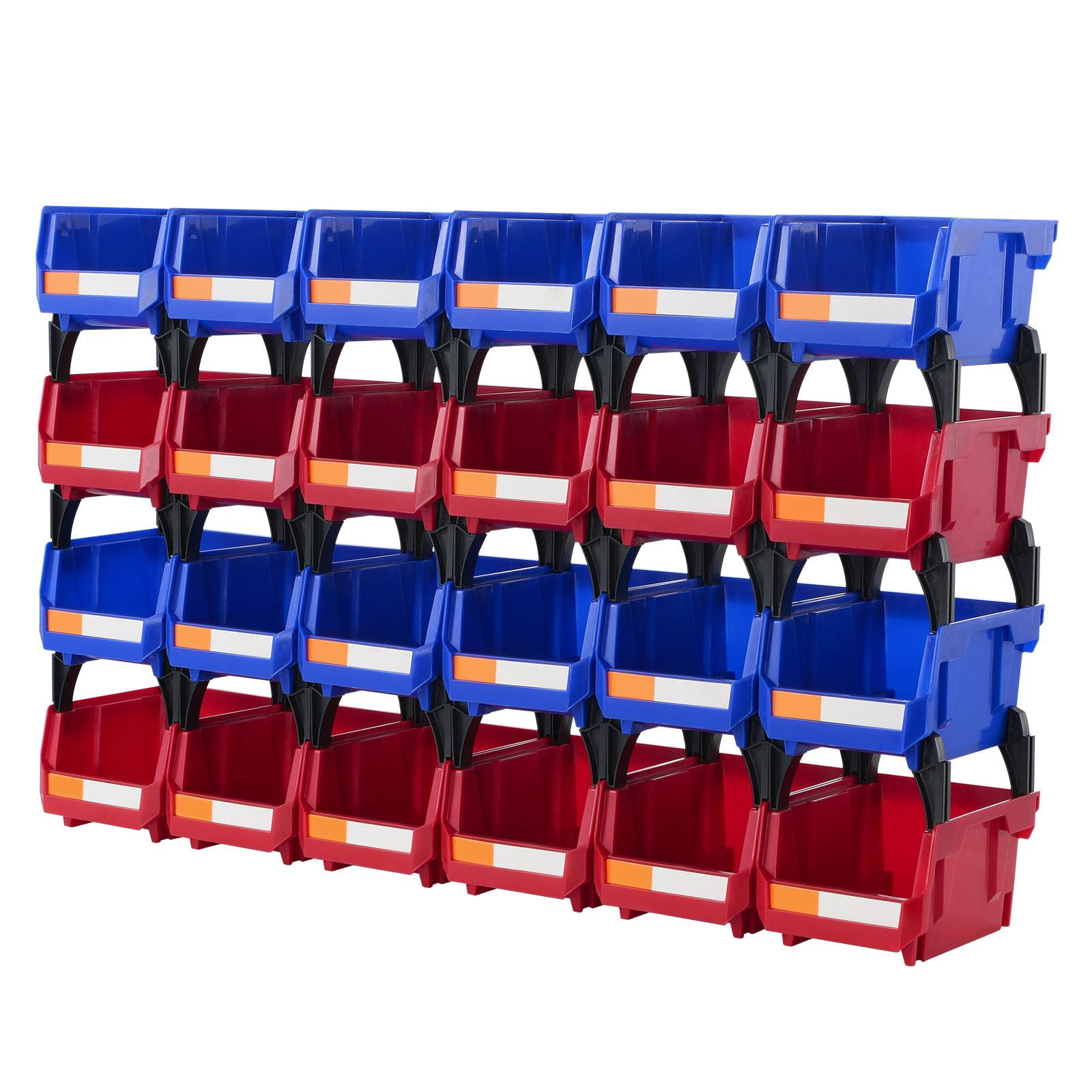 Stackable Storage Bins 5.39x4.13x3.07 Inch PP Plastic with Labels for Office Kitchen Garage Organization