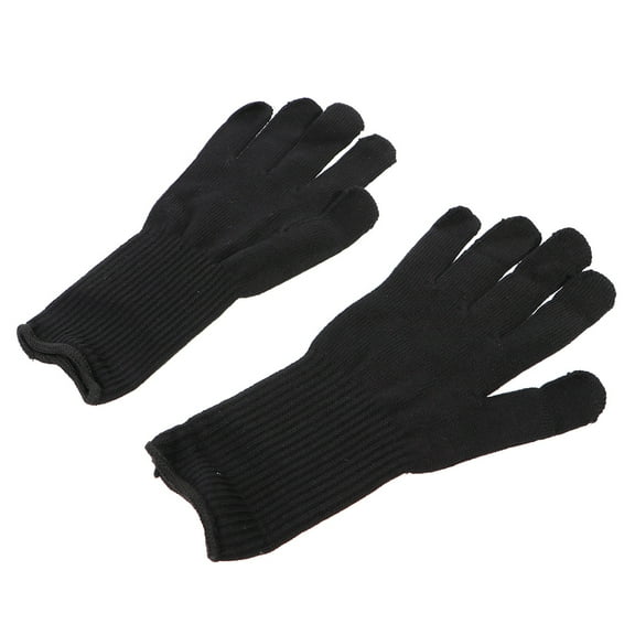 NICEXMAS Heat Resistant Gloves for Hair Styling with Extended Design 25x11cm 2 Pairs in Black