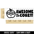 thumbnail image 2 of Awesome to the Core Apple Teacher Student School Self-Inking Rubber Stamp Ink Stamper - Sky Blue Ink - Large 2-3/4 Inch, 2 of 7