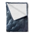 thumbnail image 2 of Landscape Soft Flannel Fleece Throw Blanket, Moon over Lake and Hills with Dark Storm Clouds Twilight Times Dawn at Night Print, Cozy Plush for Indoor and Outdoor Use, 50" x 70", Grey, by Ambesonne, 2 of 5