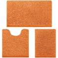 thumbnail image 1 of Alfombras de baño HOMEIDEAS, 3 piezas, ultrasuaves y antideslizantes (naranja), 1 of 7