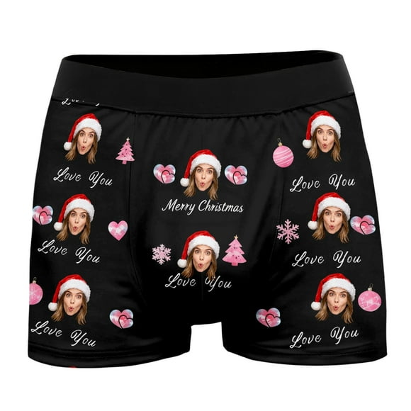 Caleçons Boxeurs Rouge Brique pour Hommes, Paquet Personnalisé, Pantalons à Quatre Coins Profilés comme sous-Vêtements à Thème Photo Personnalisés et Intéressants pour Hommes