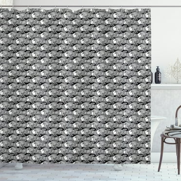 Ambesonne Fish Shower Curtain, Black and White Anemonefish, 69"Wx84"L, Black and White