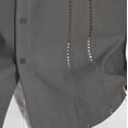 thumbnail image 6 of Qiyinn Men's Fashion Summer Shirts Collar Neck Solid Color Tops Short Sleeve Blouses, 6 of 6