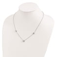 thumbnail image 3 of 925 Sterling Silver Cable Fancy Necklace Chain 3 Station CZ 18 inch 1.51 mm, 3 of 4