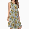 thumbnail image 2 of Watercolor Sunflower Background Sunflower Dress Loose Women'S Dress Beach Dresses With Pockets Dresses For Womens, 2 of 4