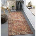 thumbnail image 3 of BoutiqueRugs Bail Traditional Runner Rug - Machine Washable - Beige, Brick Red, Navy - 2'7" x 7'3" Runner, 3 of 12