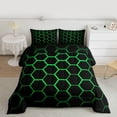 thumbnail image 2 of Feelyou Honeycomb Teen Twin Comforter Sets, Neon Green Rectangle Bedding Set, 2 Pieces, 2 of 8