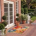 thumbnail image 5 of SAFAVIEH Cabana Molly Floral Indoor/Outdoor Area Rug, Ivory/Orange, 5'3" x 7'7", 5 of 18