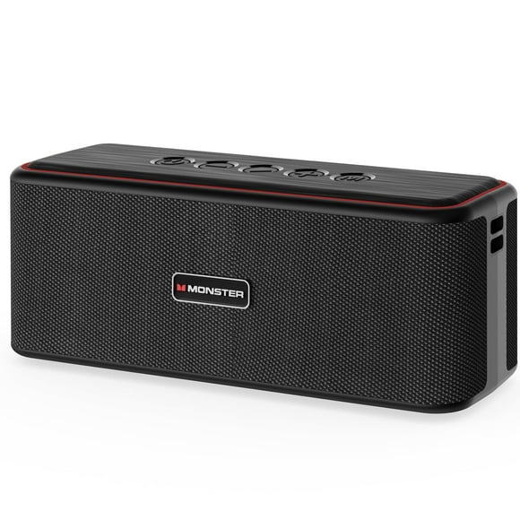 Monster Shock Plus Bluetooth Speaker, Portable Speaker with 30W Loud Stereo Sound, Bluetooth 5.4, TWS Pairing, 15H Playtime, Support AUX/TF Card, IPX6 Waterpro