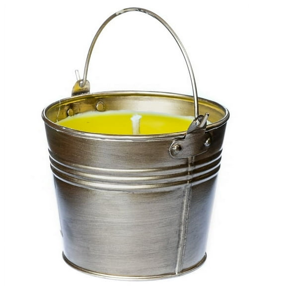 1 Pc, 5" x 4" Citronella Bucket Outdoor Candle Antique Brass 22 Oz. 45 to 60 Hours for Reasonal Event Decor