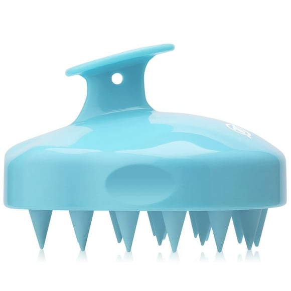 FREATEcH Hair Scalp Massager Shampoo Brush with Soft Silicone Bristles for Scalp care and Hair growth, Shower Head Scalp Scrubber Exfoliator for Dandruff, Wet & Dry for Men, Women and Kids, Light Blue