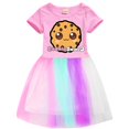 thumbnail image 1 of Robe Tutu en Tulle pour Filles, Manches Courtes, Arc-en-Ciel, Été, 1 of 3